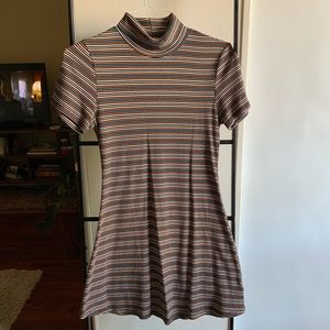 Adorable striped turtle neck mini dress